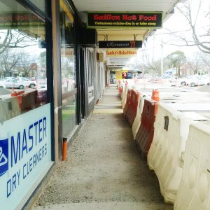 Roadworks in Sunbury near Saigon Hot Food